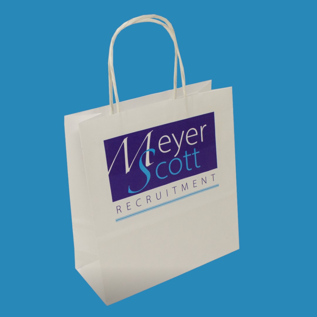 A5 Paper Bags White Colour Front