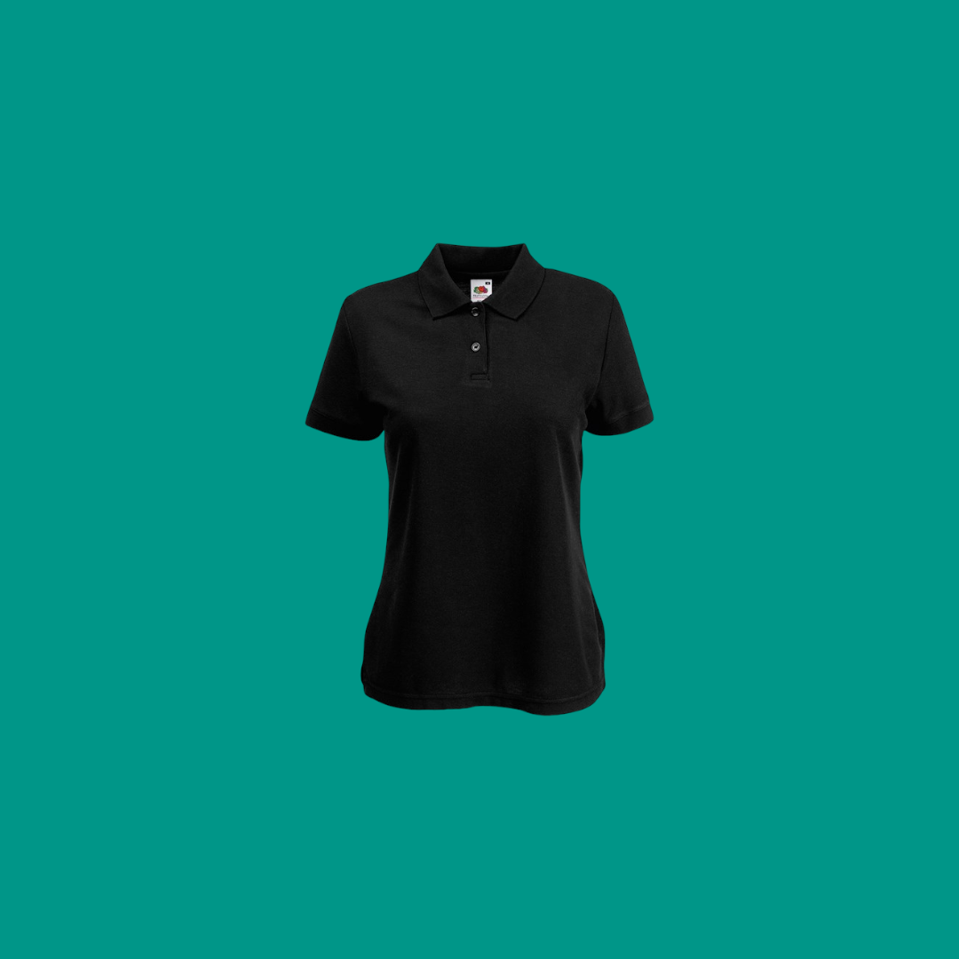 Fruit Of The Loom Womens 65/35 Polo Black Small
