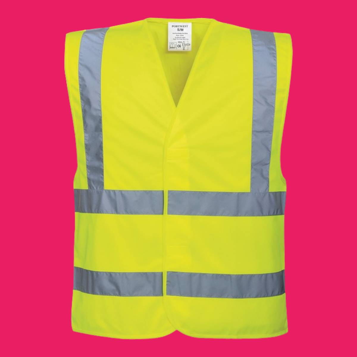 Portwest Hi Vis Vest 2 Band and Braces Yellow Large to XL