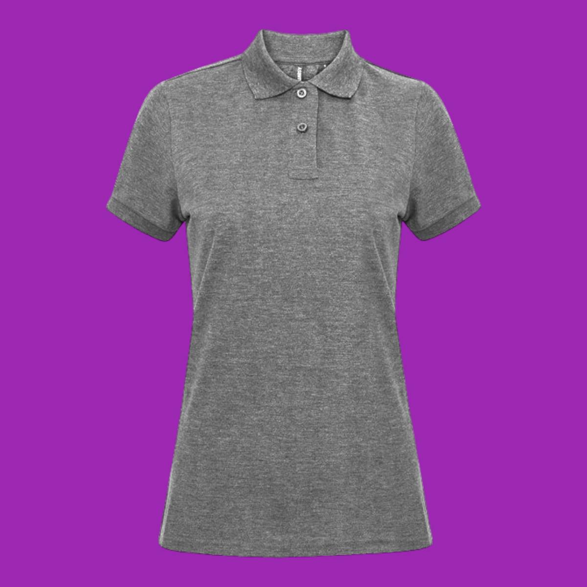 Asquith and Fox Womens Polycotton Blend Polo Sports Grey
