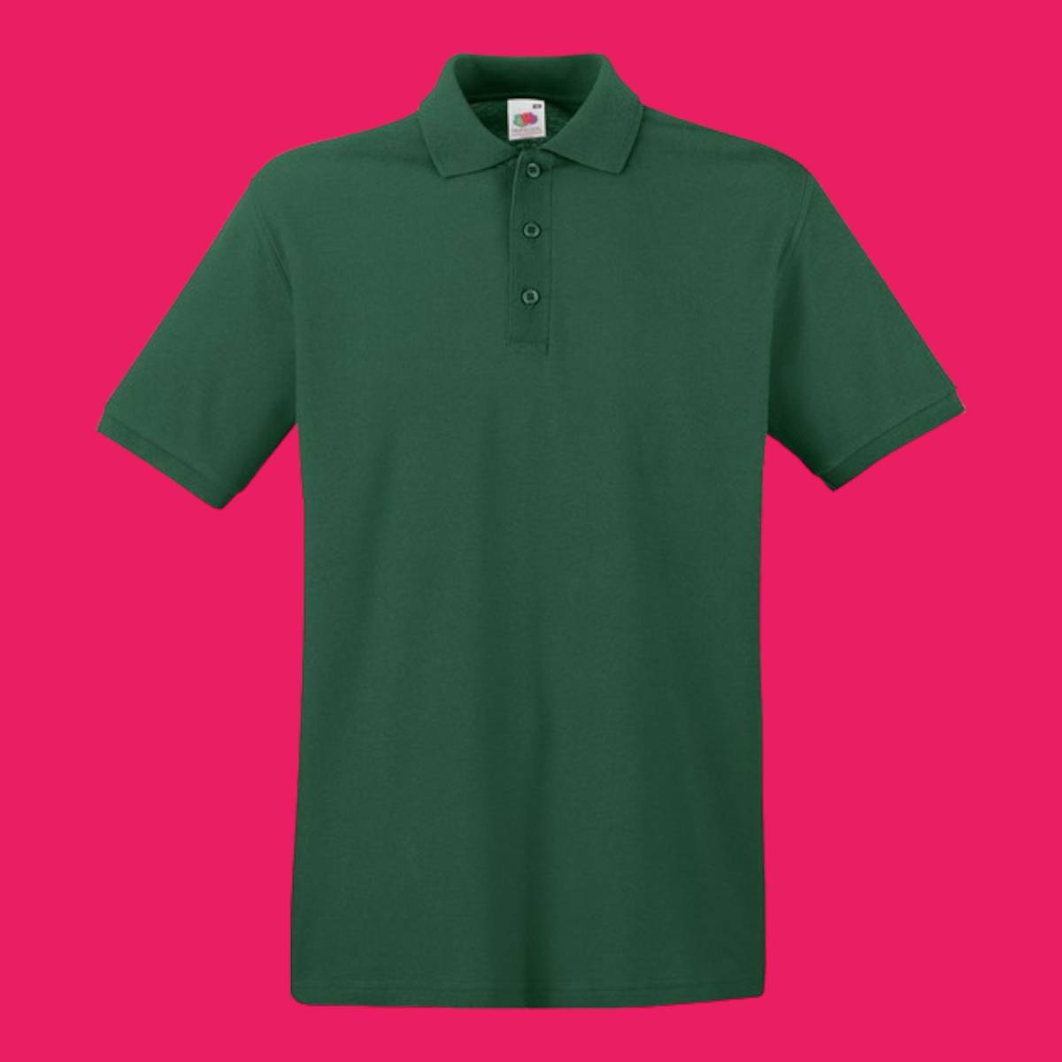 Fruit Of The Loom Premium Polo Bottle Green Medium