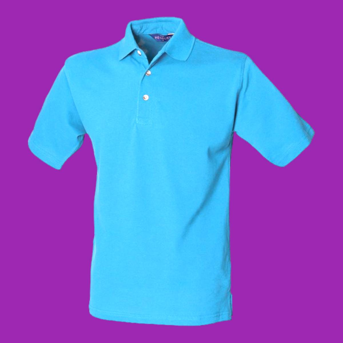 Henbury Classic Cotton Polo Light Blue Small