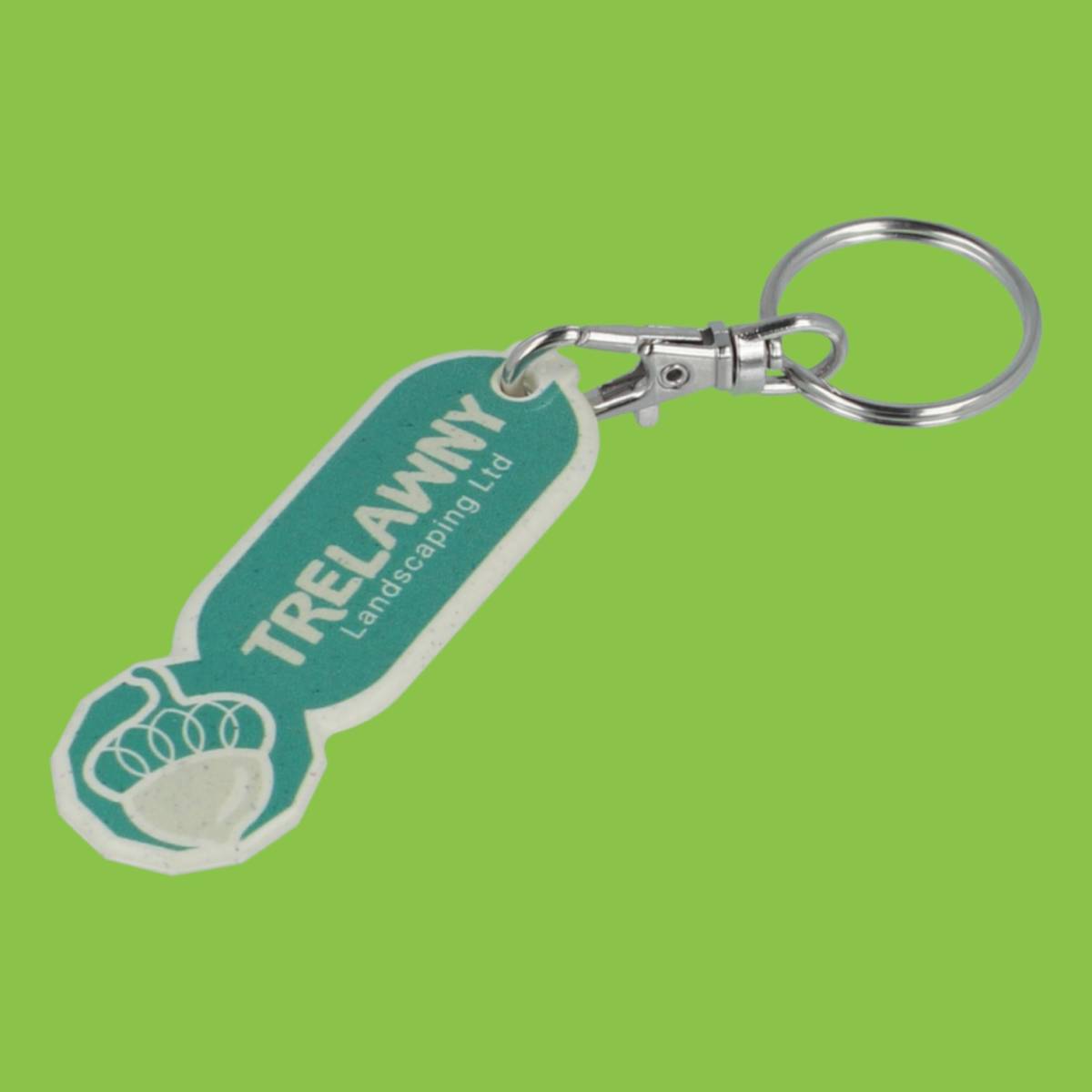 Oblong 100% Recycled Trolley Coin Keyring