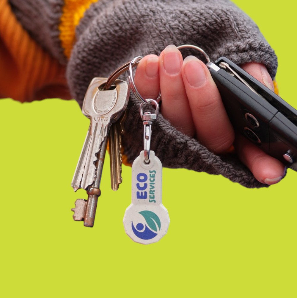 Mini 100% Recycled Trolley Coin Keyring