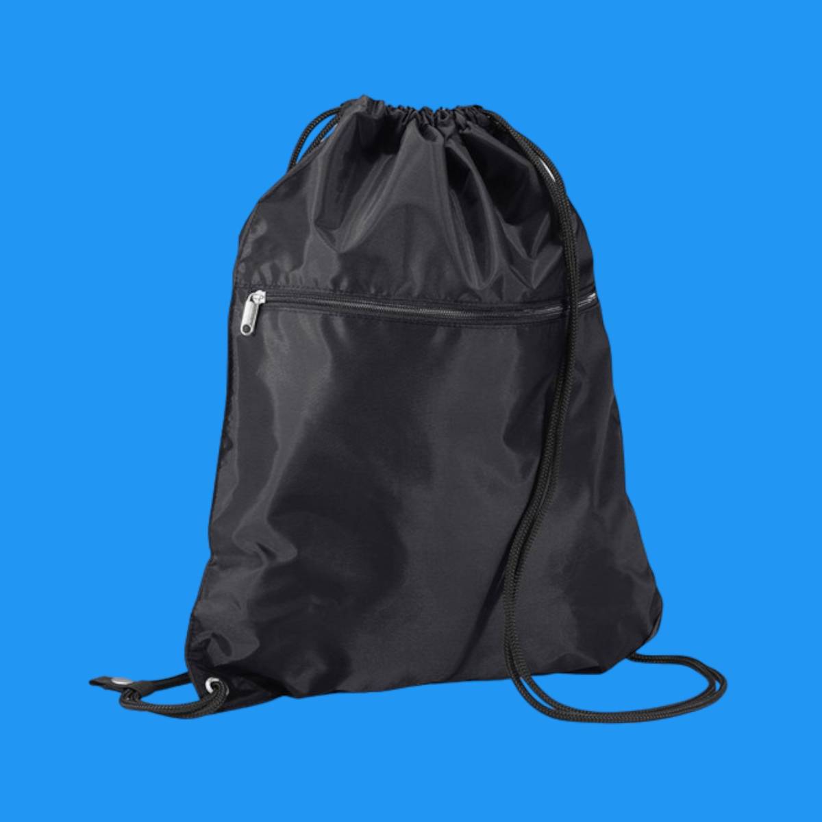 Premium Gymsac with Zipped Pocket - Black