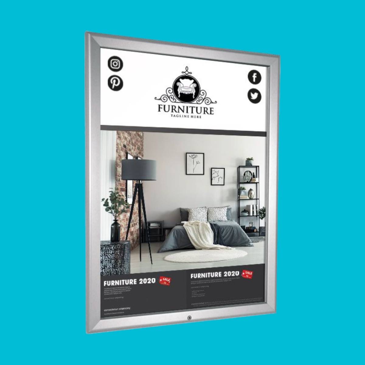 A1 Lockable Snapframes - Silver