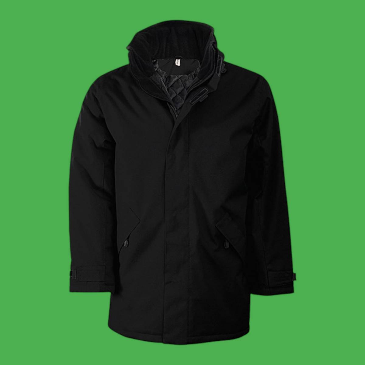 Kariban Quilted Parka - Black