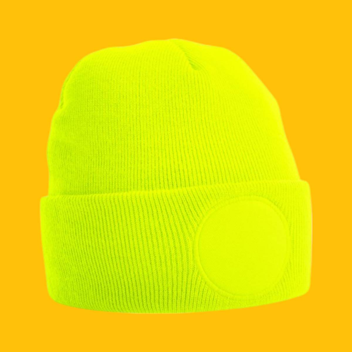 Beechfield Circular Patch Beanie - Fluorescent Yellow