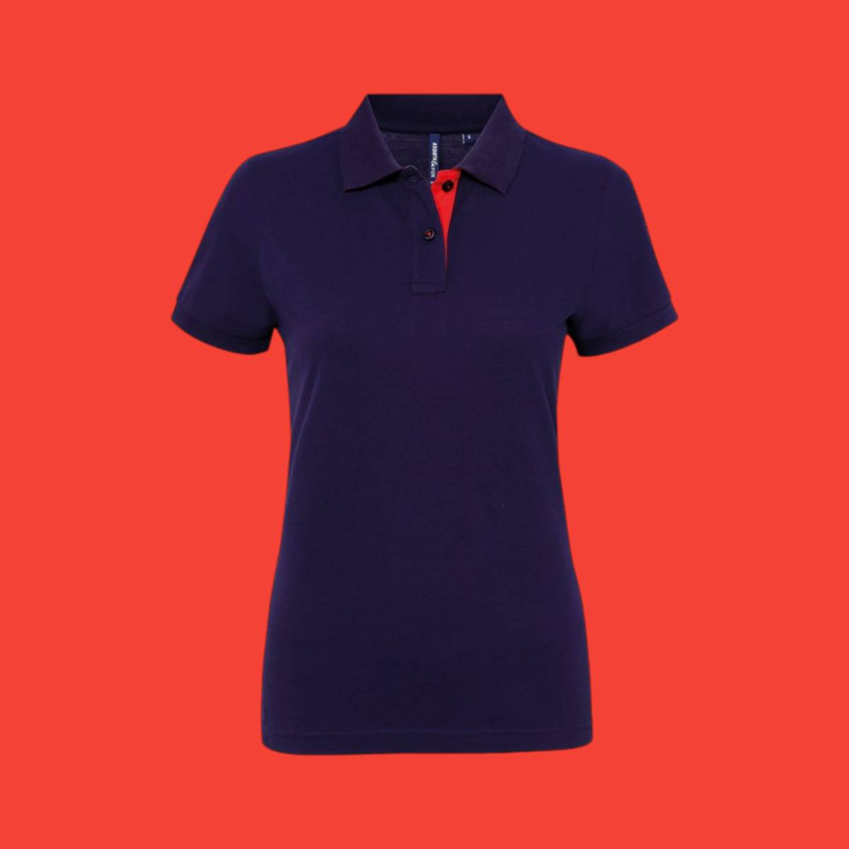 Asquith & Fox Womens Contrast Polo - Navy Red