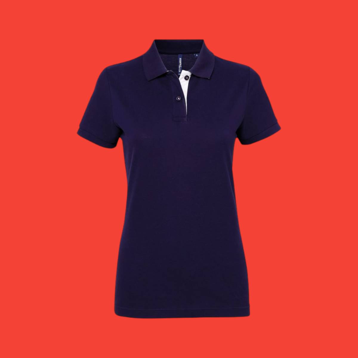 Asquith & Fox Womens Contrast Polo - Navy White