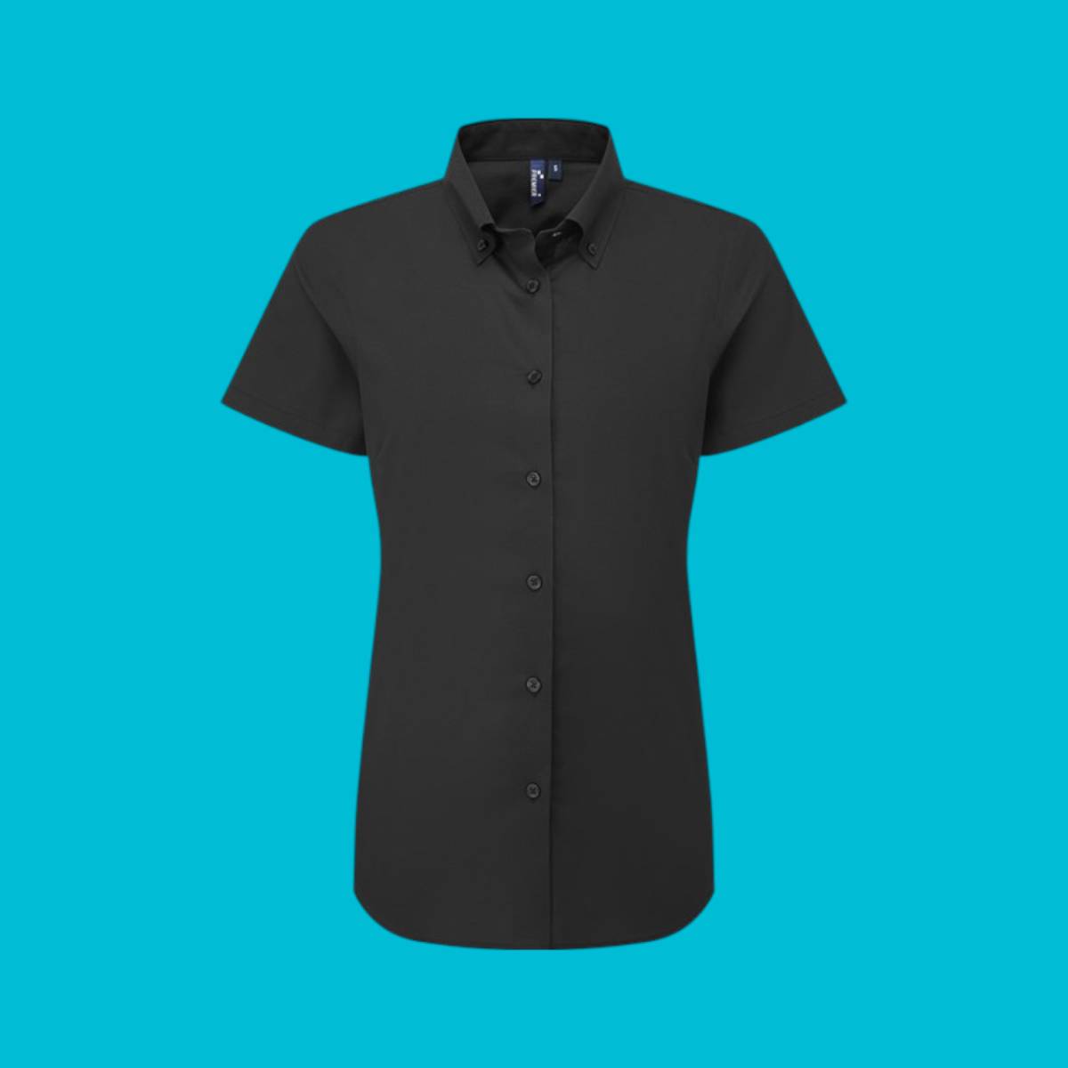 Womens Oxford Short Sleeve Shirt - Black