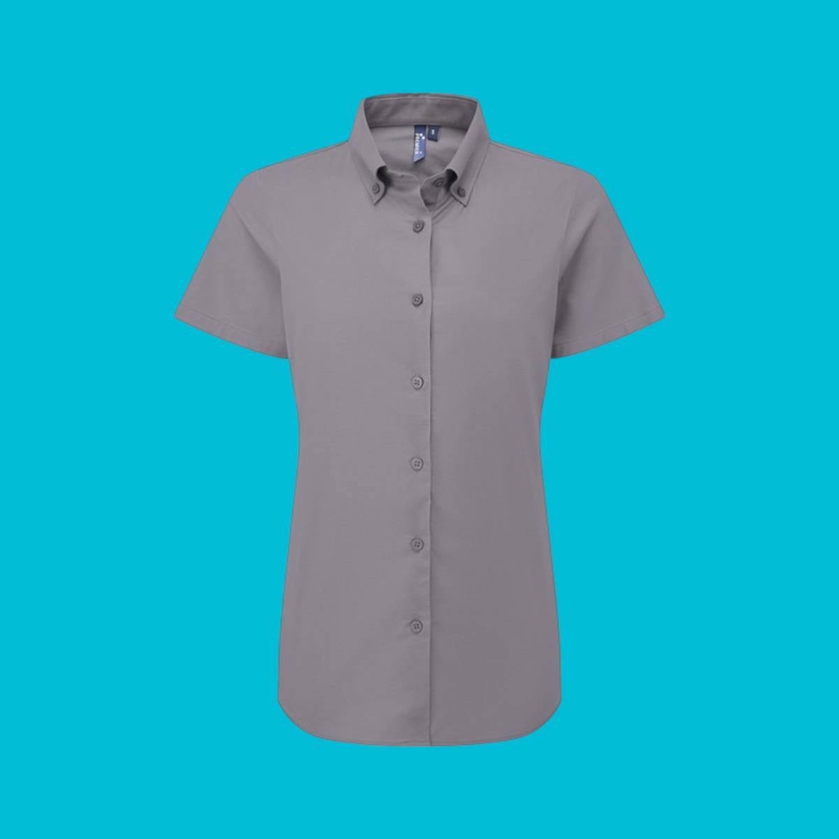 Womens Oxford Short Sleeve Shirt - Steel Grey