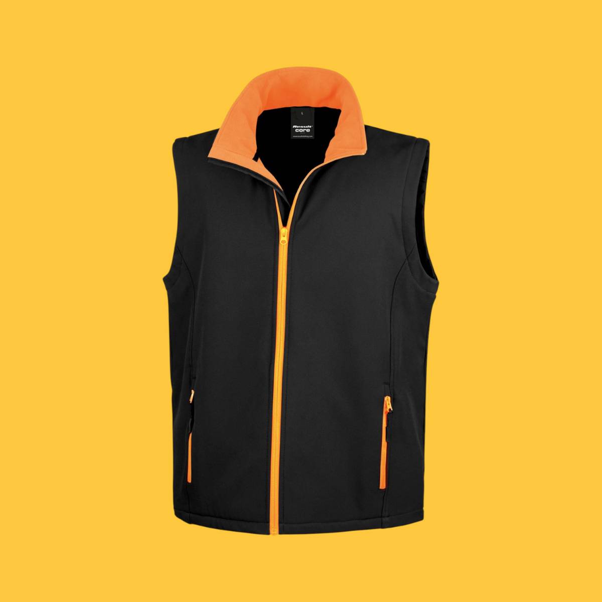 Result Printable Softshell Bodywarmer - Black Orange